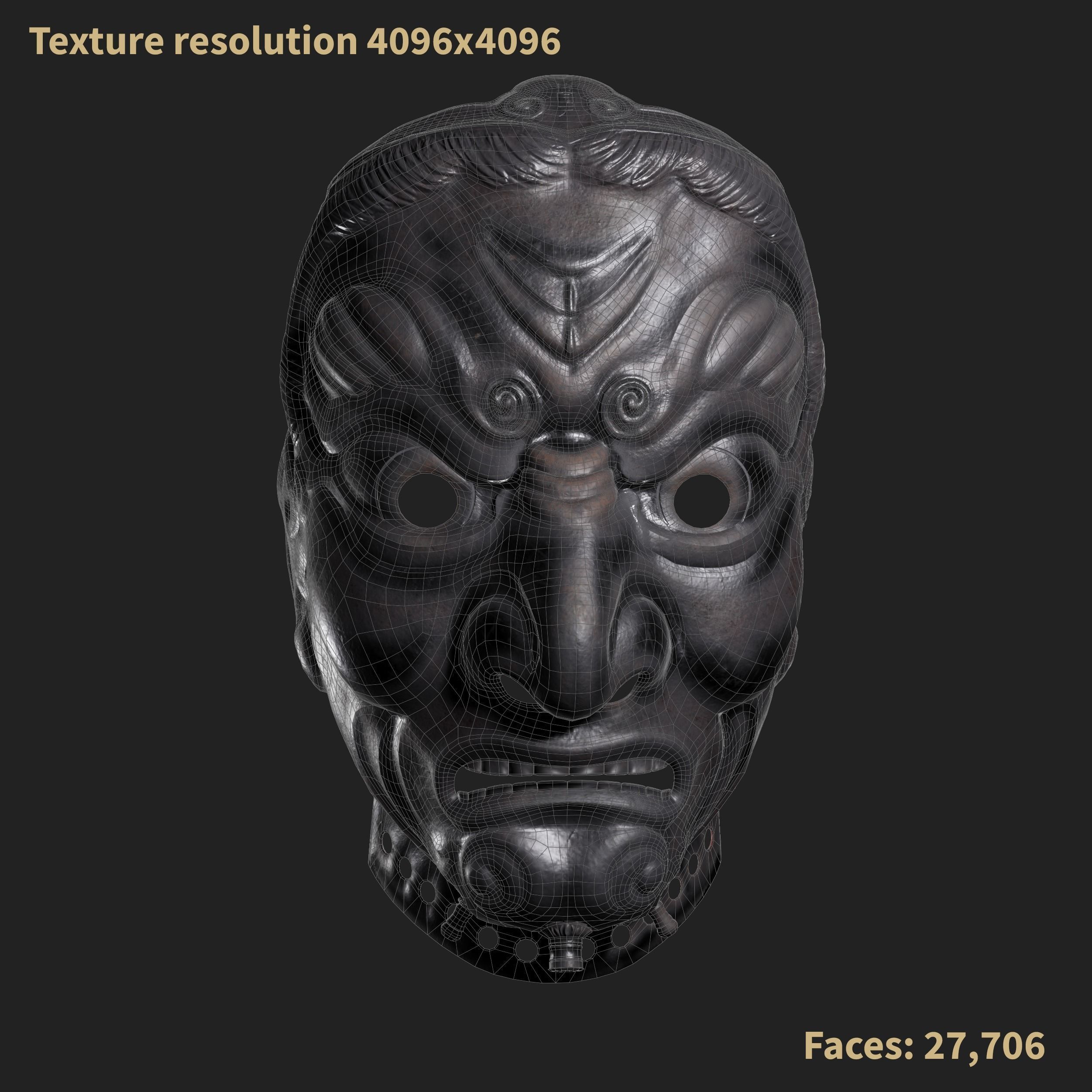 Jikokuten Samurai Mask 3D model_13