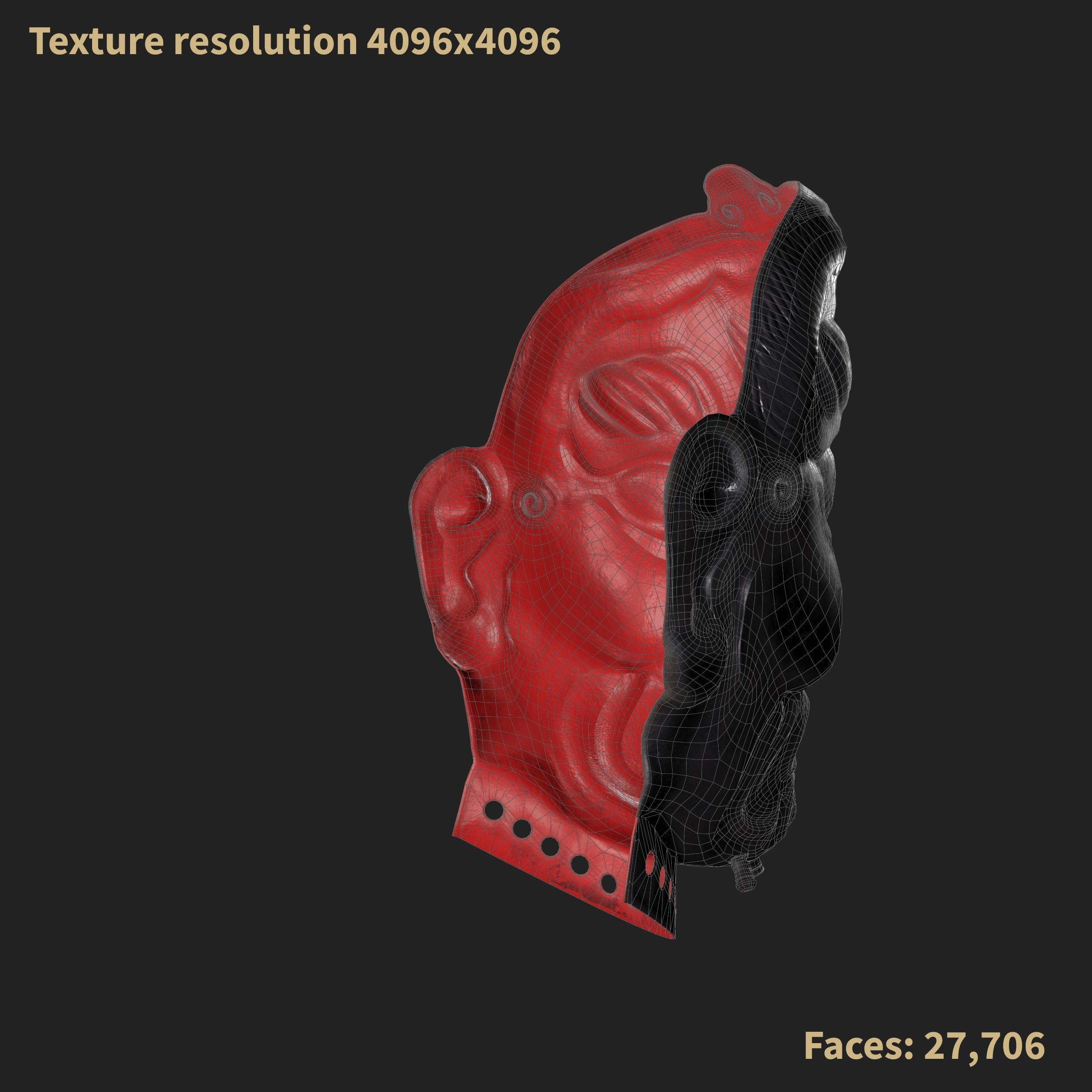 Jikokuten Samurai Mask 3D model_11