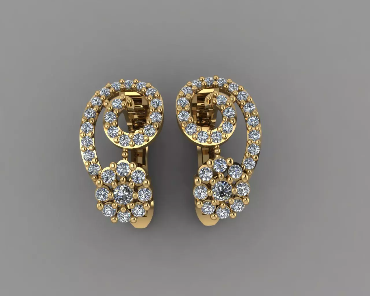 Y-116 diamond earring 3D print model