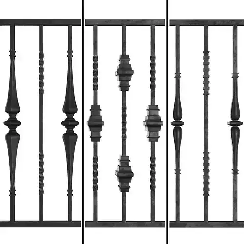 Wrought Iron Bundle No04 Fence 3D model