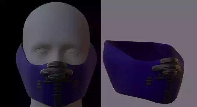 Gas mask helmet 3d model scifi Low-poly 