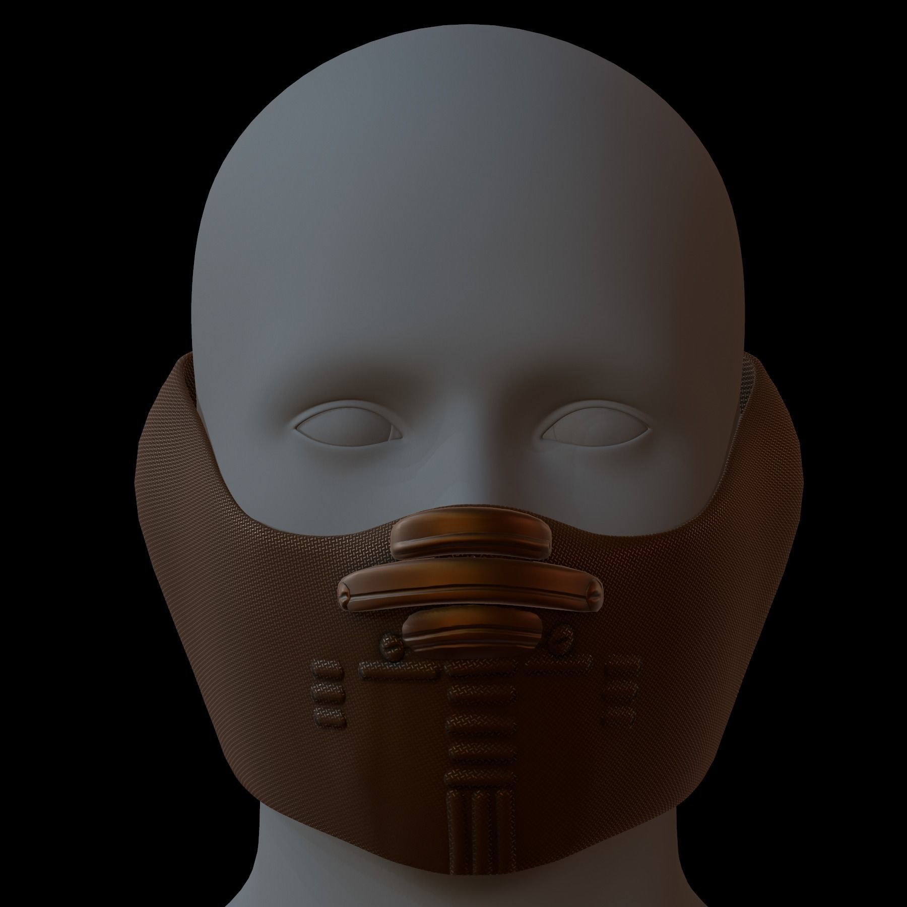 Gas mask helmet 3d model scifi Low-poly  Low-poly 3D model_8