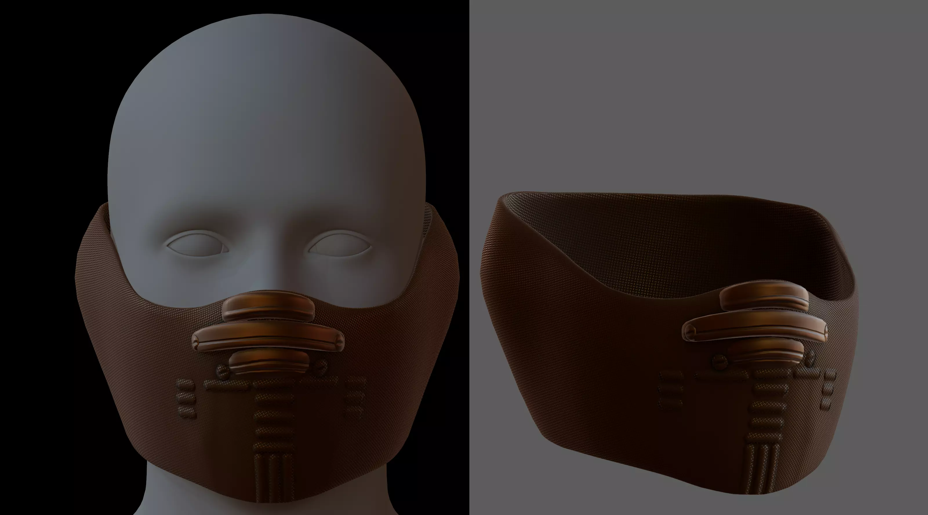 Gas mask helmet 3d model scifi Low-poly  Low-poly 3D model_0
