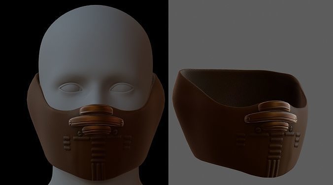 Gas mask helmet 3d model scifi Low-poly  Low-poly 3D model
