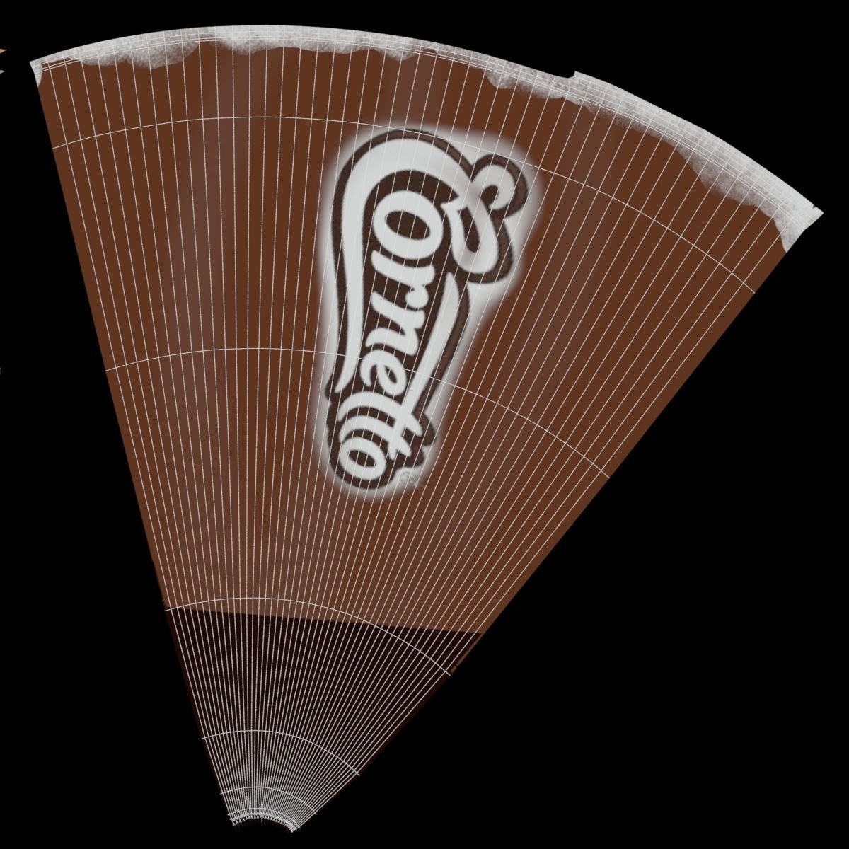 Cornetto chocolate ice cream cone Low-poly 3D model_7