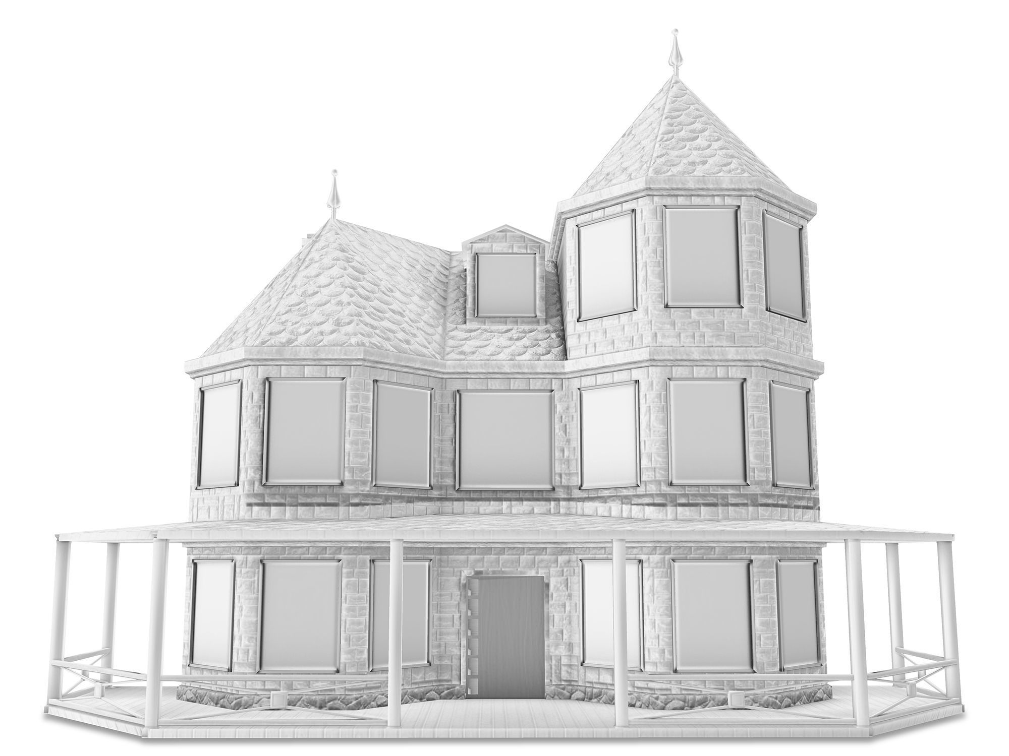 Victorian House Low-poly 3D model_5