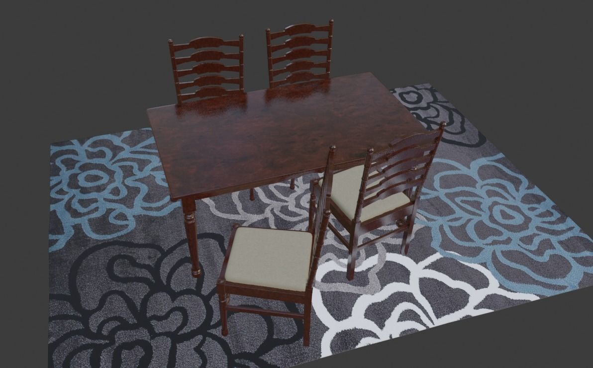 Dining Table 3D model_2