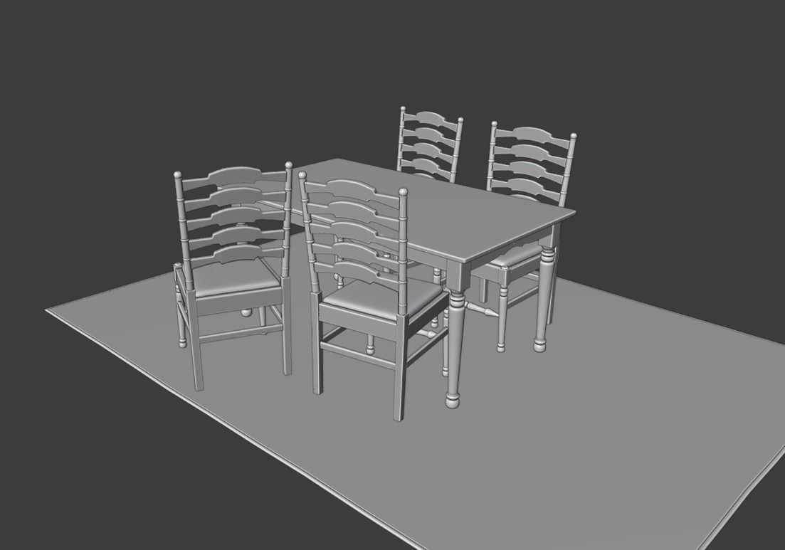 Dining Table 3D model_18