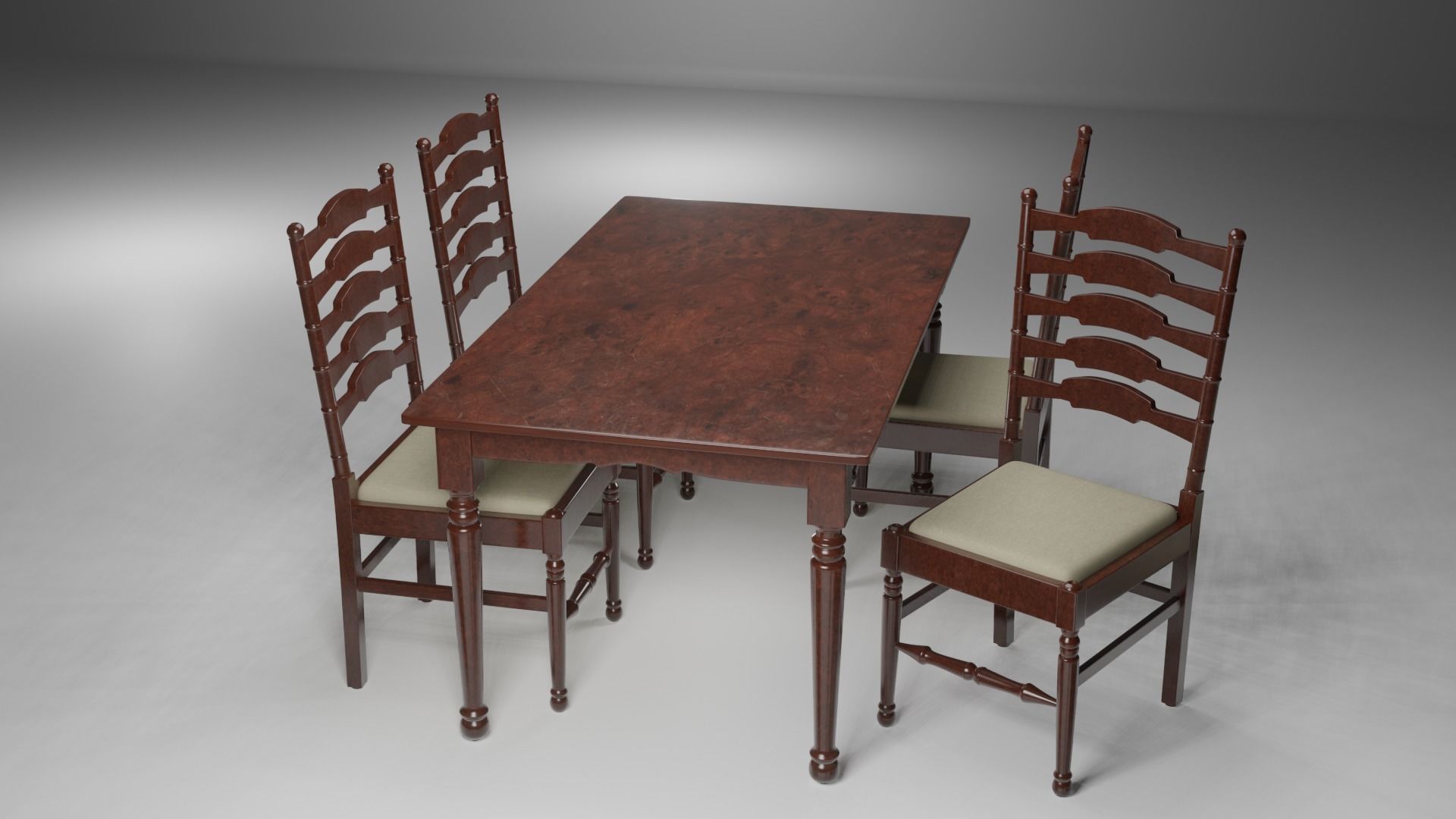 Dining Table 3D model_20