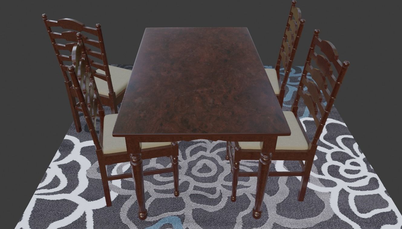 Dining Table 3D model_14