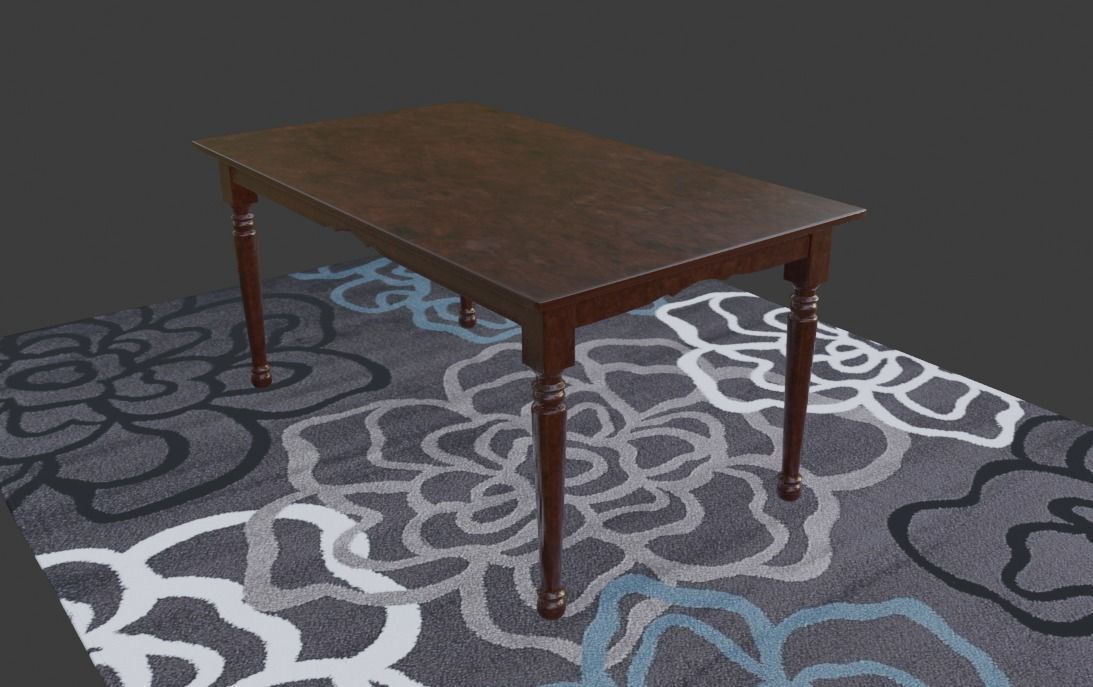 Dining Table 3D model_11