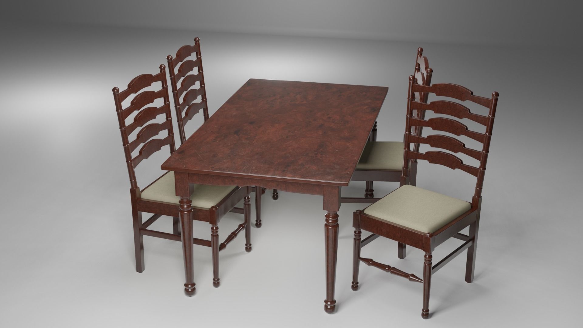 Dining Table 3D model_21