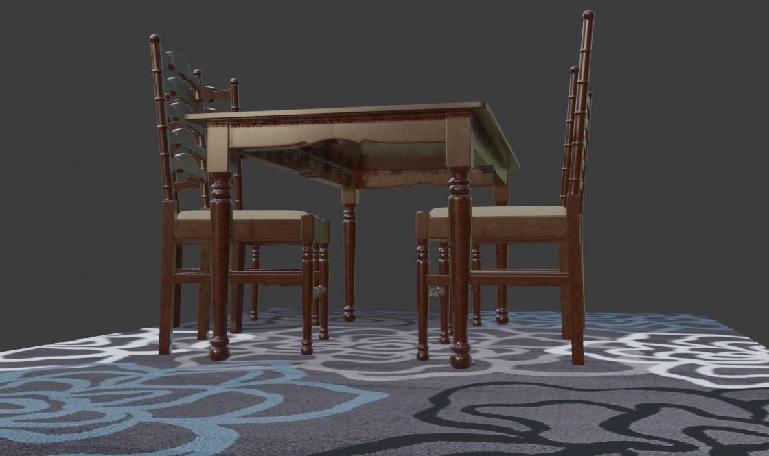 Dining Table 3D model_13
