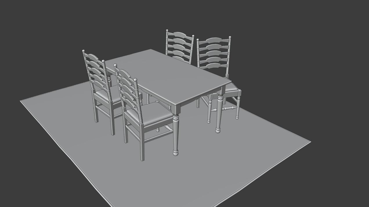 Dining Table 3D model_16