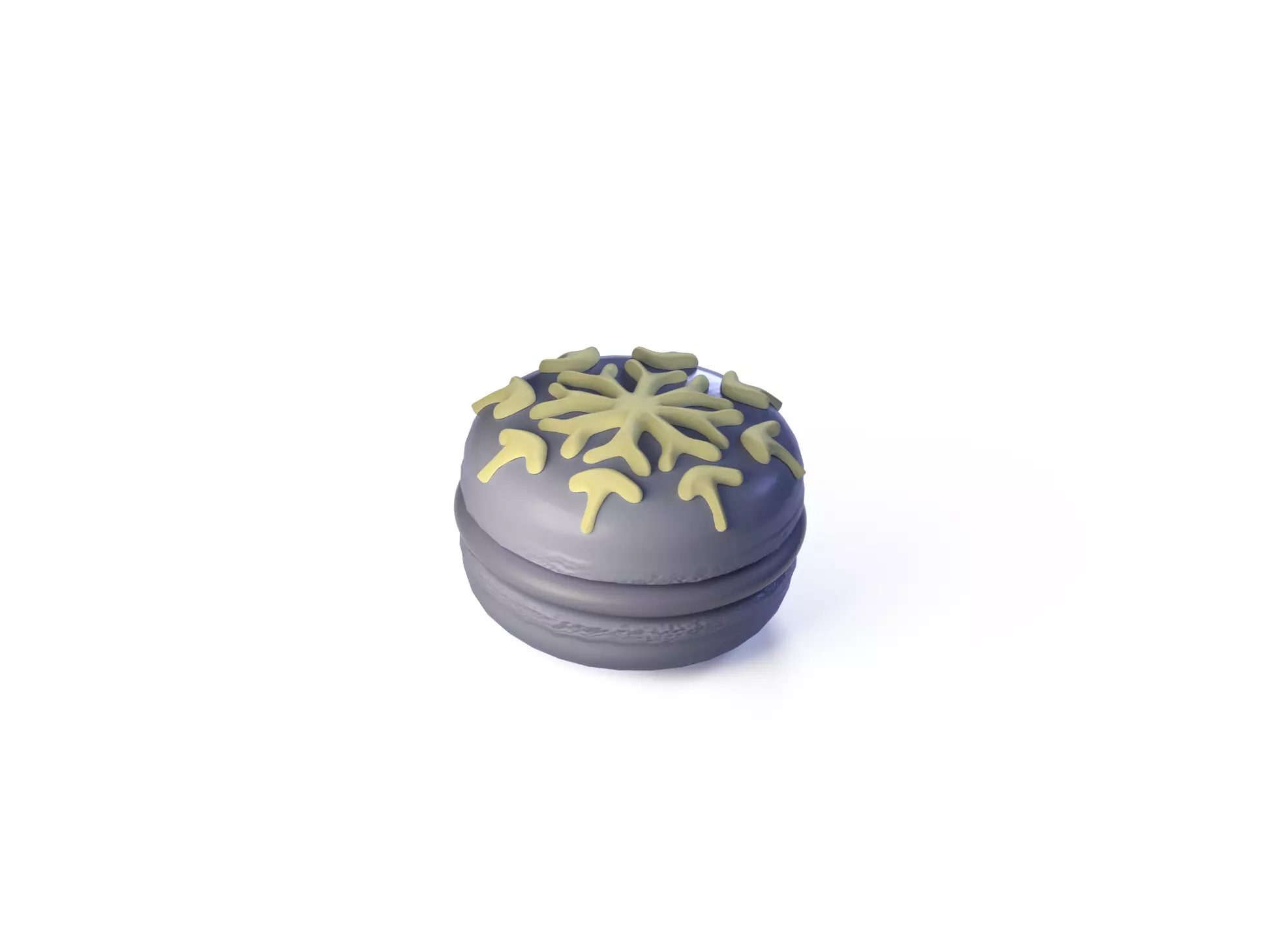 Macaron snowflake lip balm Low-poly 3D model