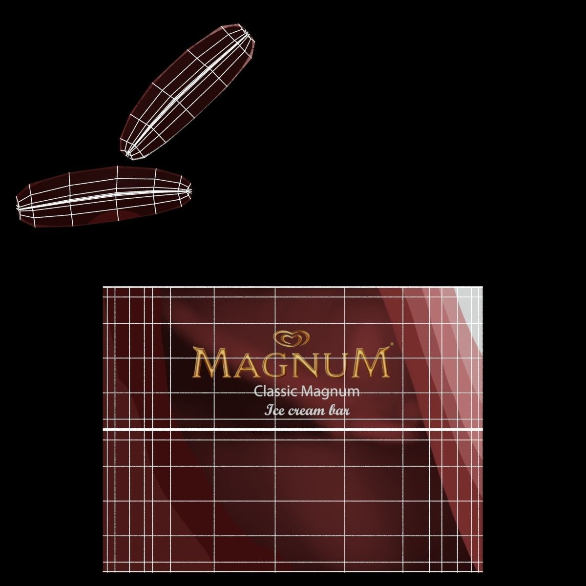 Magnum ice cream Low-poly 3D model_1