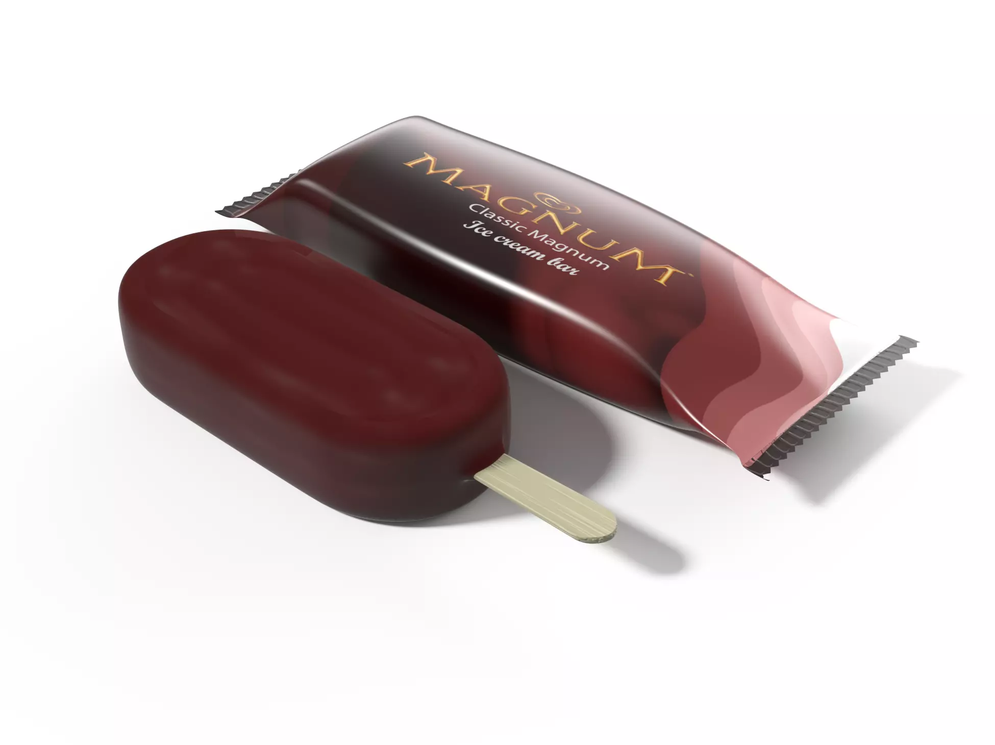 Magnum ice cream Low-poly 3D model_0