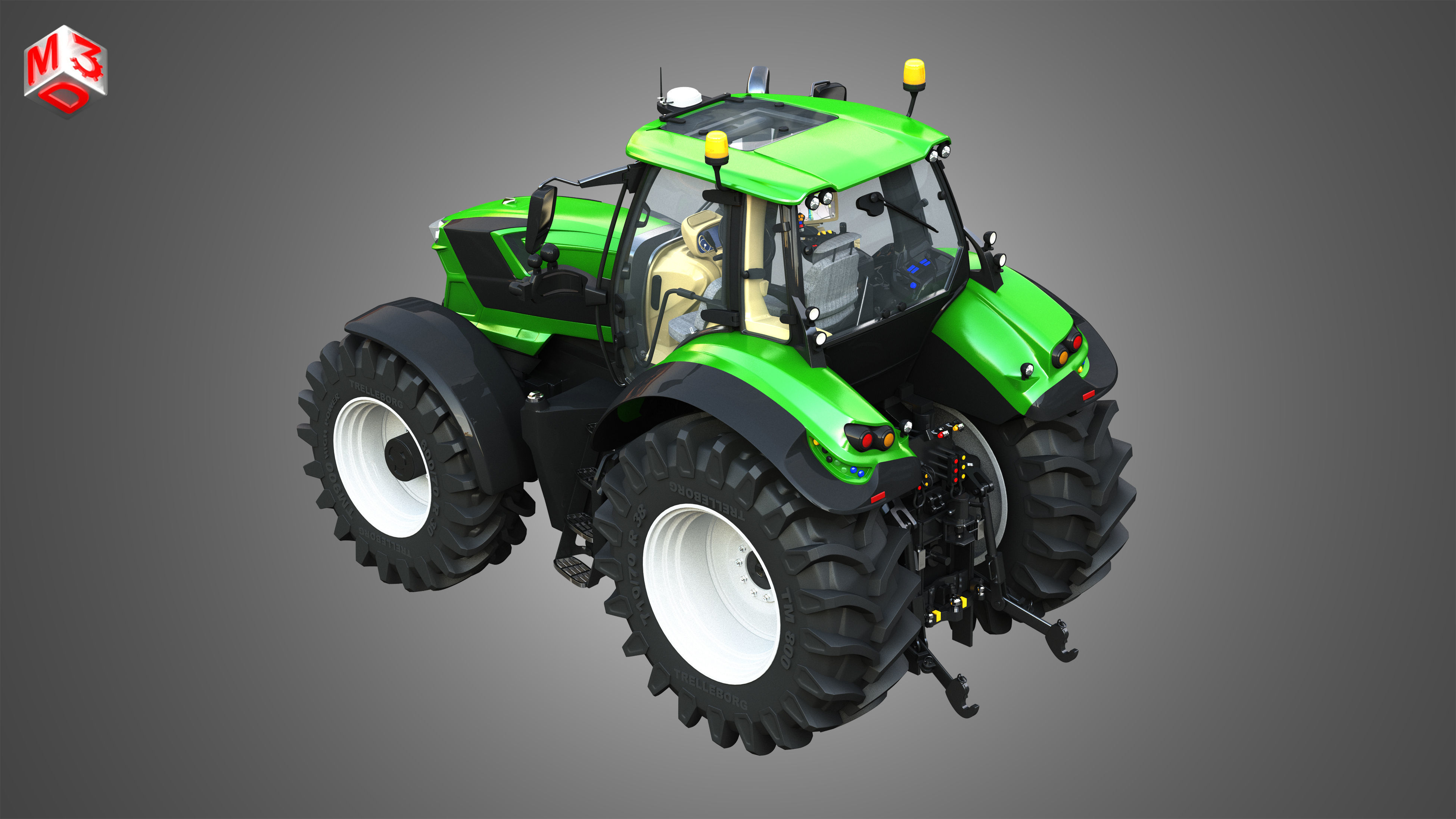 Deutz - Fahr 7 Series - 8280 TTV Tractor 3D model_10