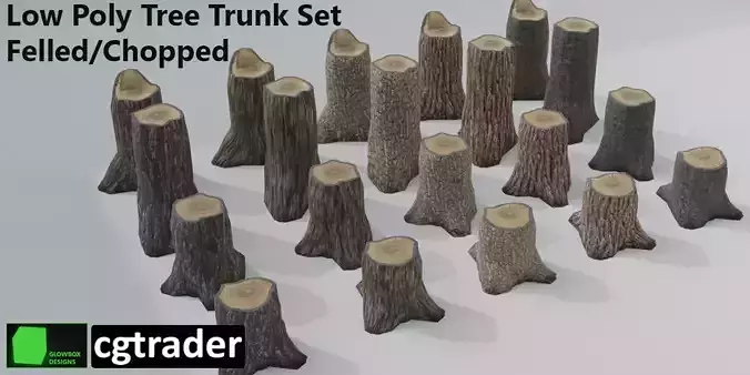 Low Poly Tree Trunk Variety Pack
