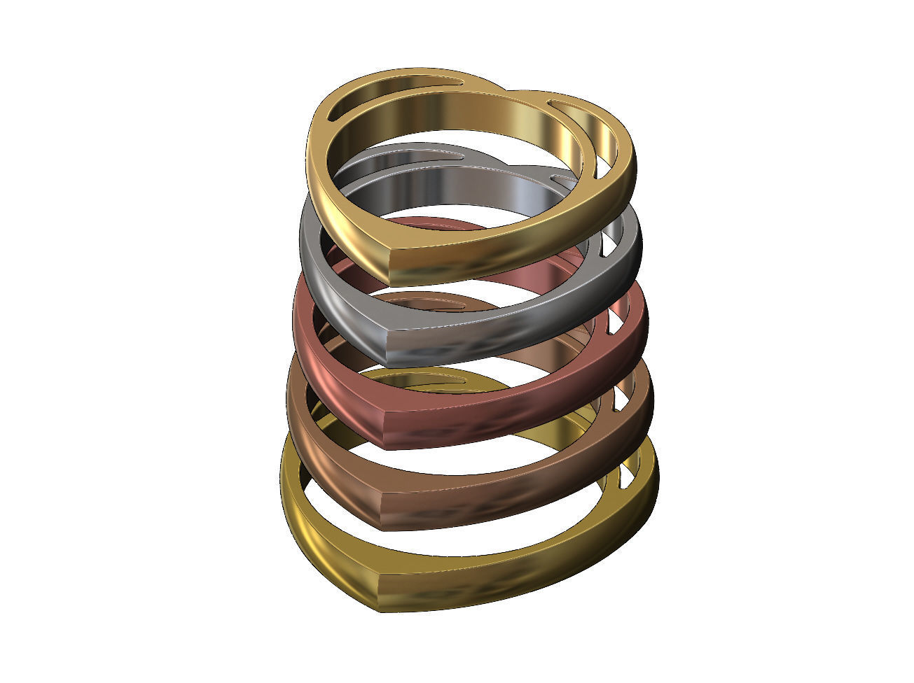 Heart shaped ring 3D print model_2