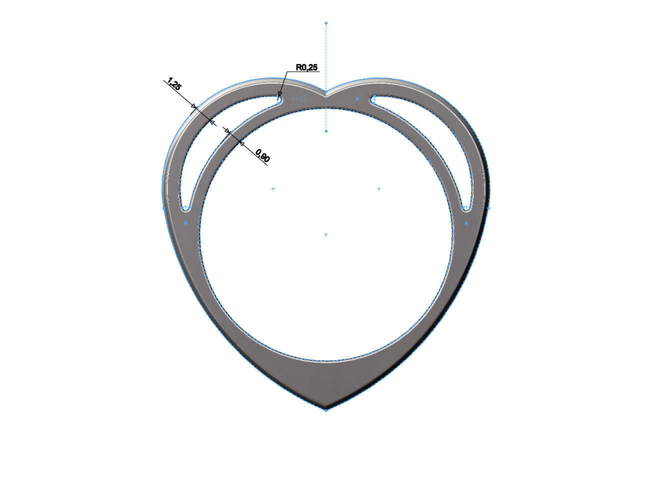 Heart shaped ring 3D print model_5