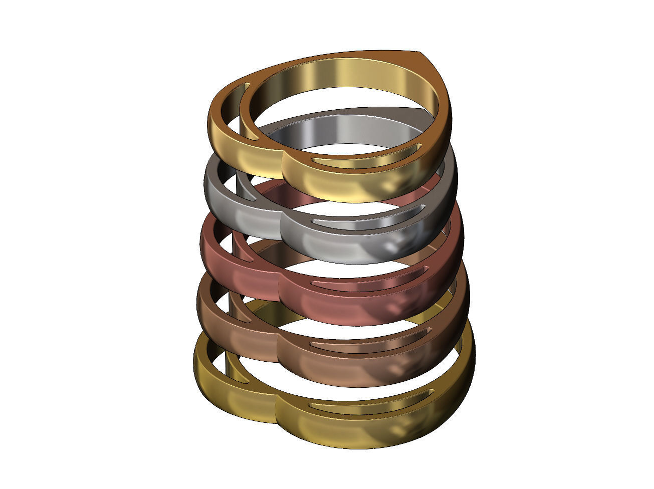 Heart shaped ring 3D print model_3