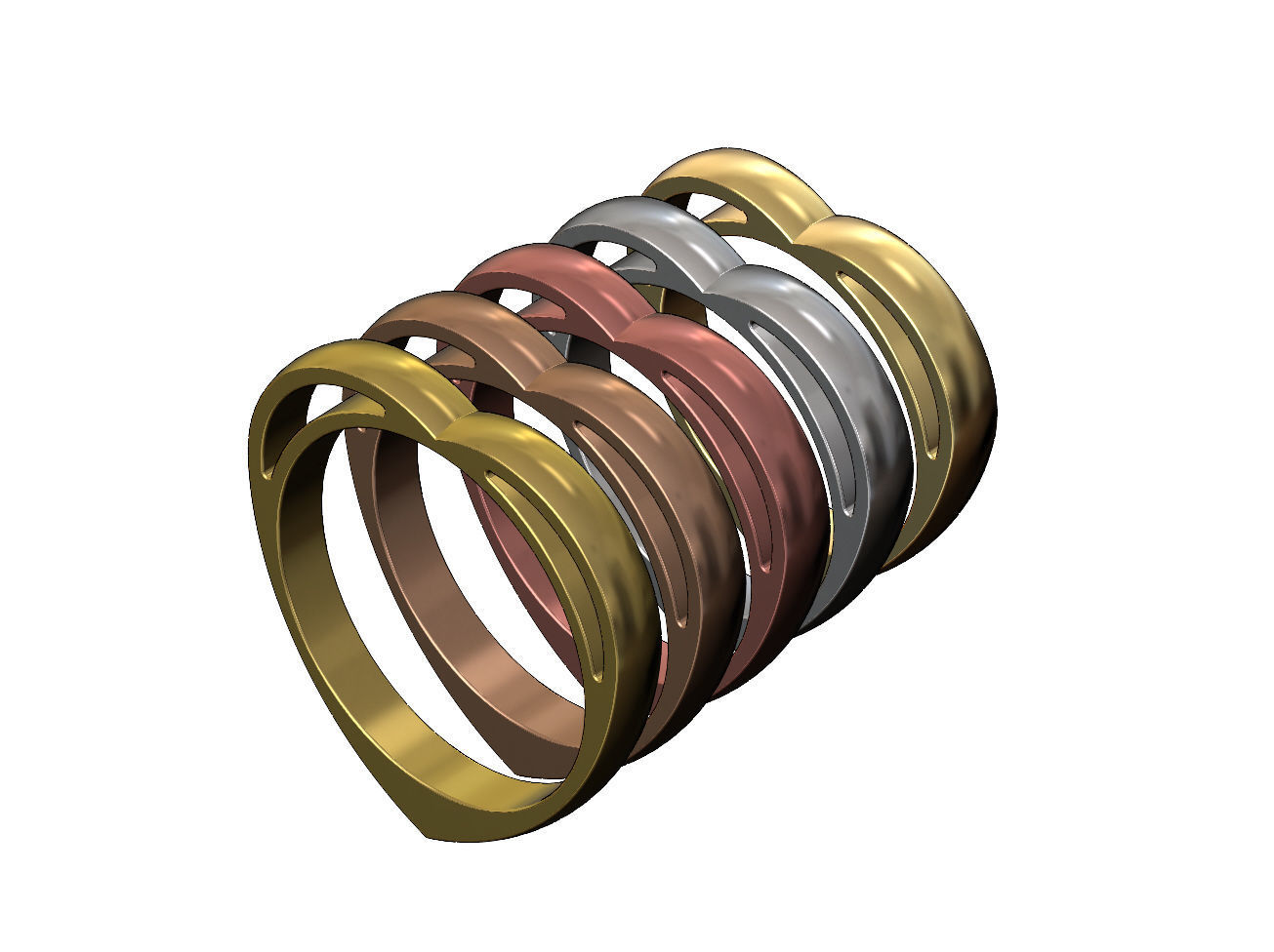 Heart shaped ring 3D print model_8