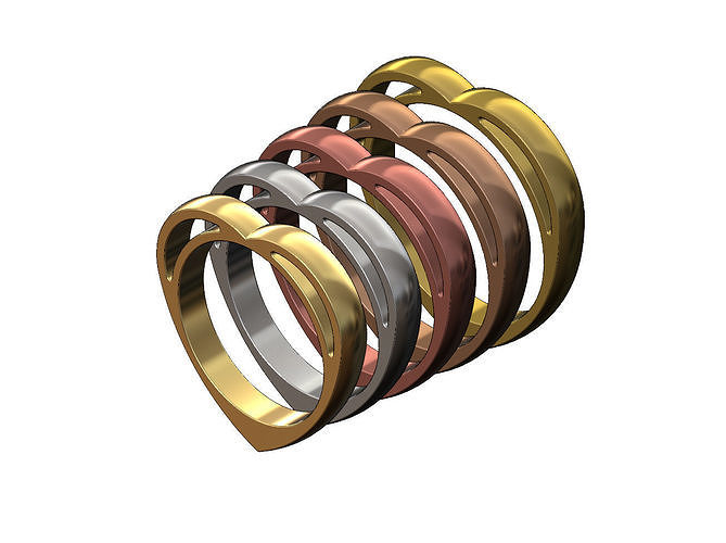 Heart shaped ring 3D print model