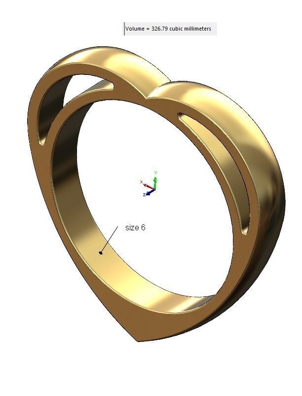 Heart shaped ring 3D print model_9
