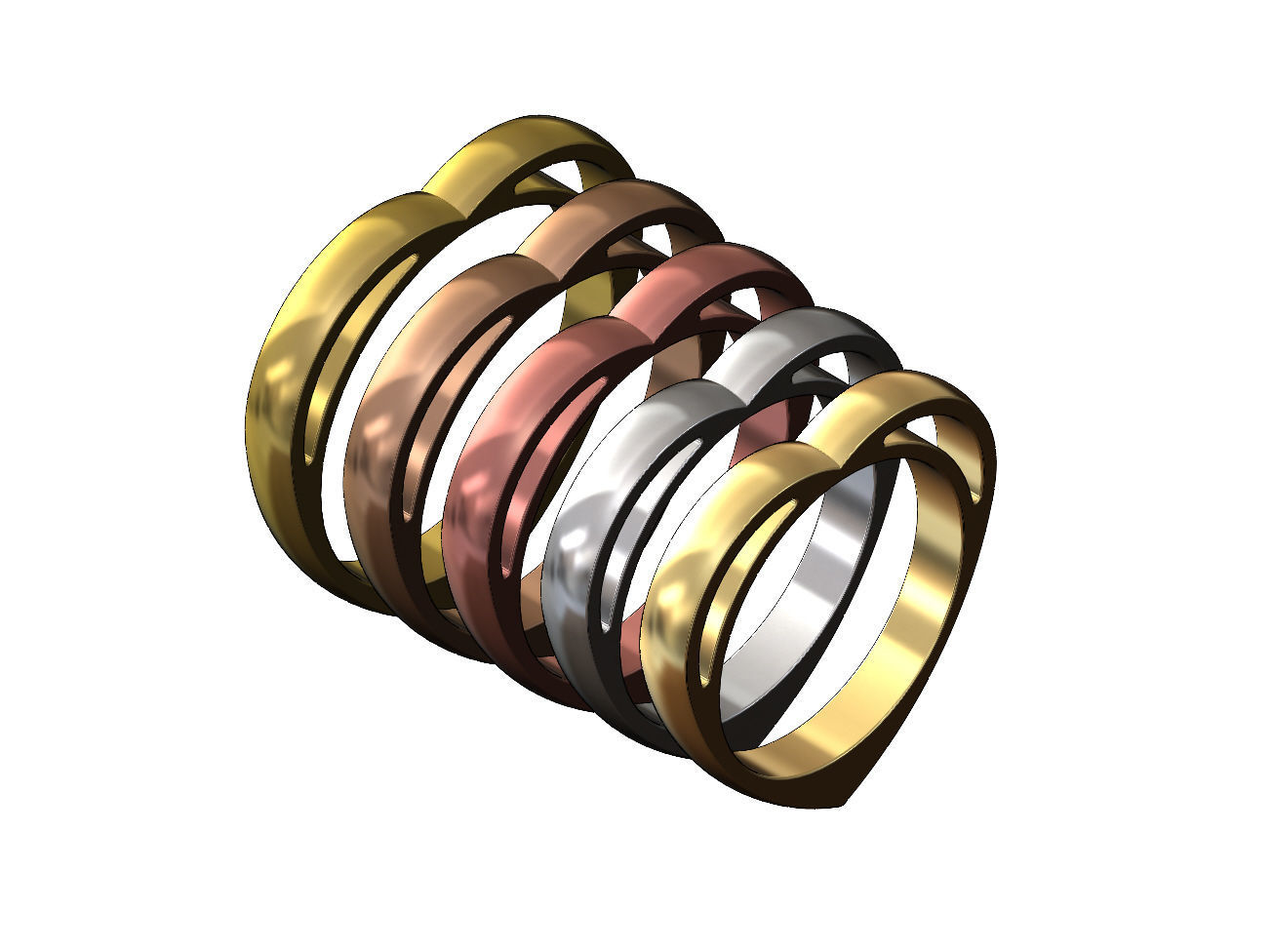 Heart shaped ring 3D print model_7