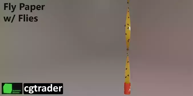 Fly Paper with Dead Flies 3D model