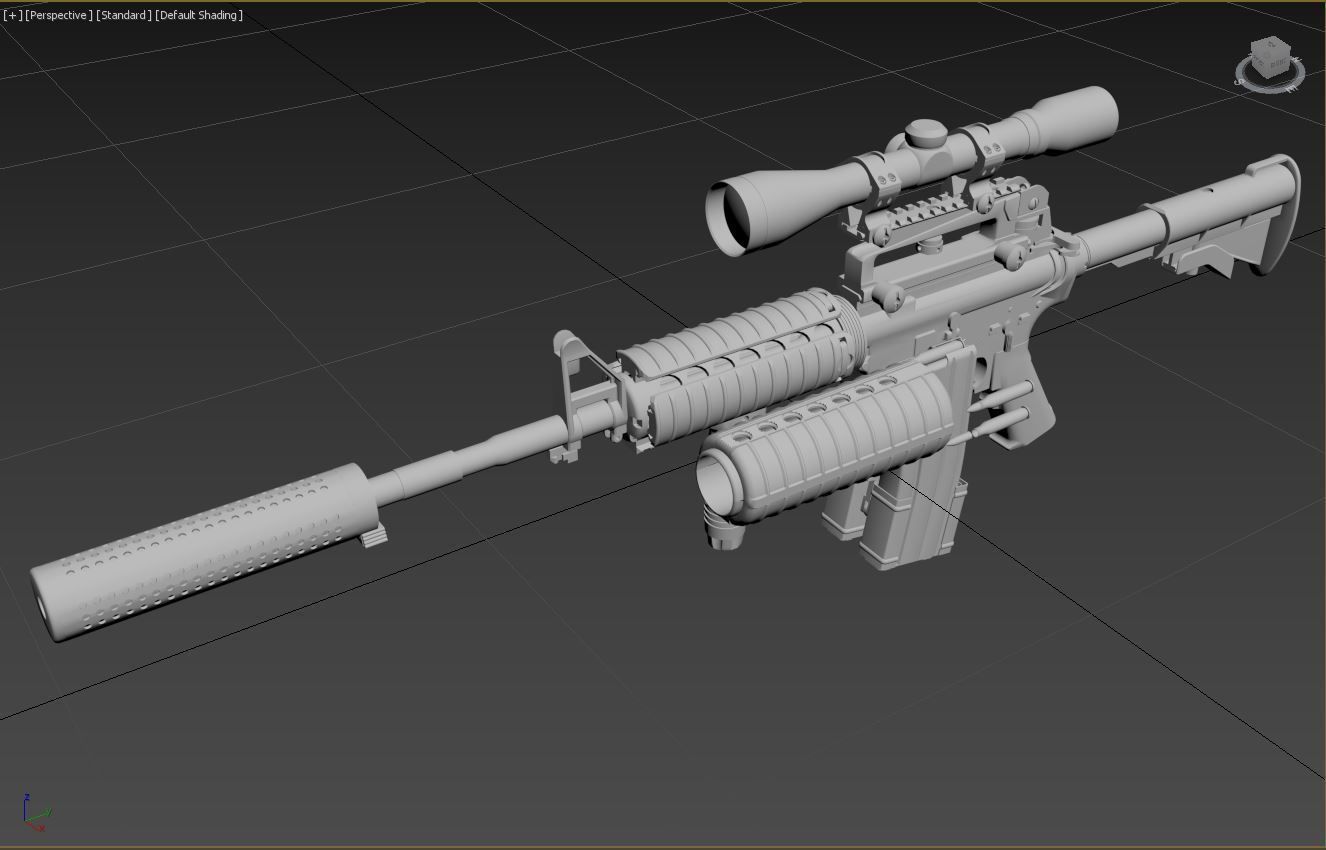 M4A1 Custom Low-poly 3D model_12