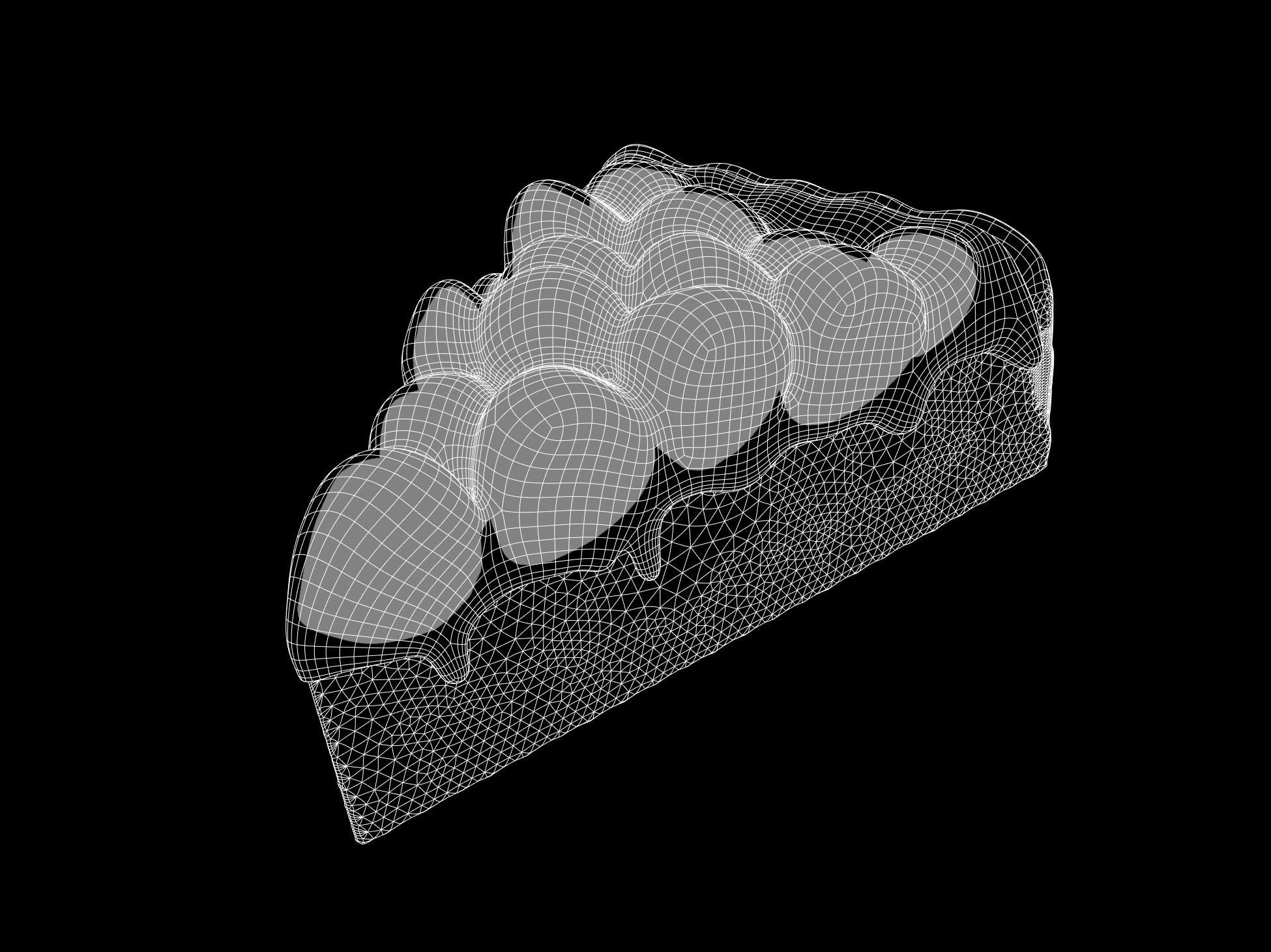 Strawberry cake Low-poly 3D model_2