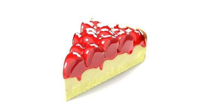Strawberry cake Low-poly 3D model