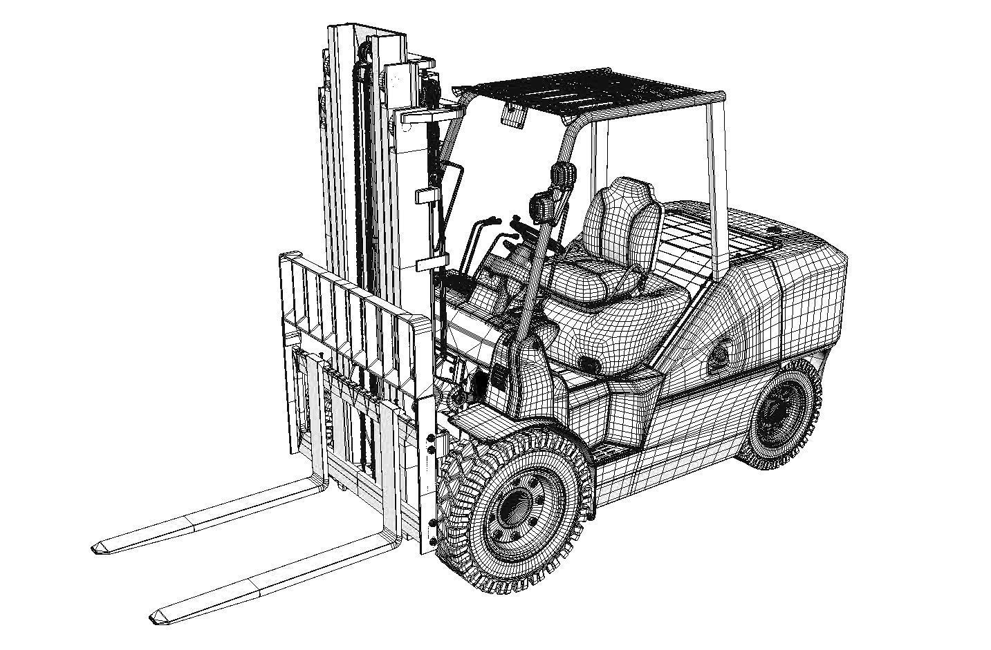 Forklift Dirty 3D model_6