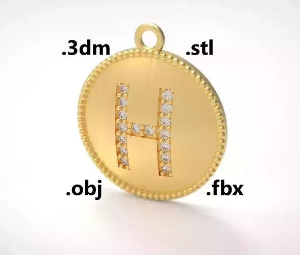 Model 173 Alphabets Necklace  The Letter H Necklace Camber 3D print model