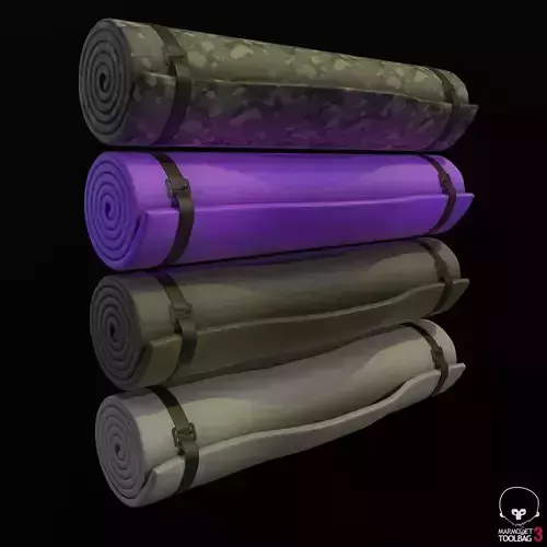 Military and yoga bed roll Low-poly 3D model