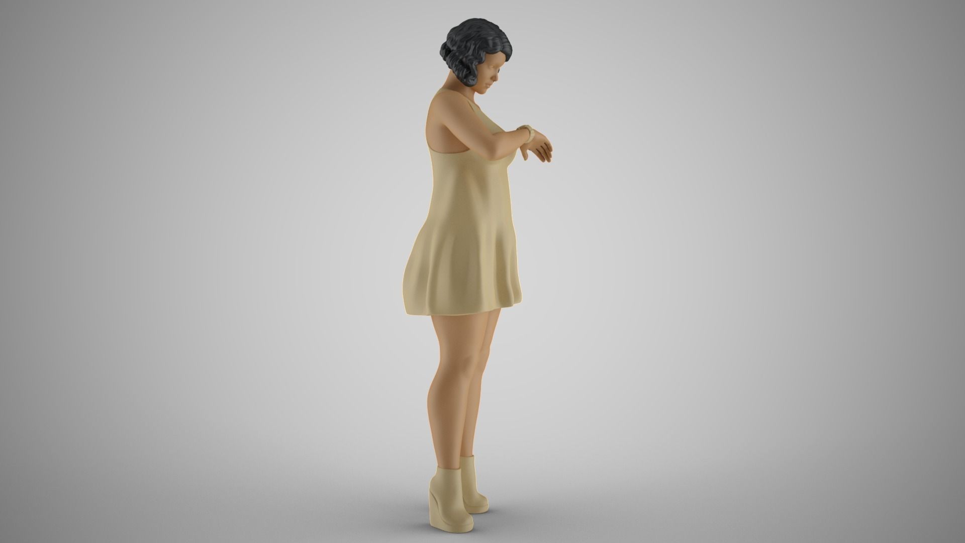 Waiting Woman 3D print model_4