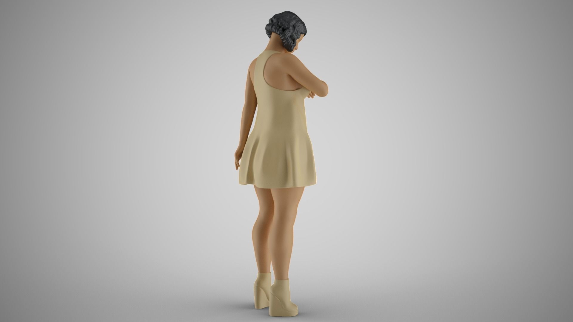 Waiting Woman 3D print model_10