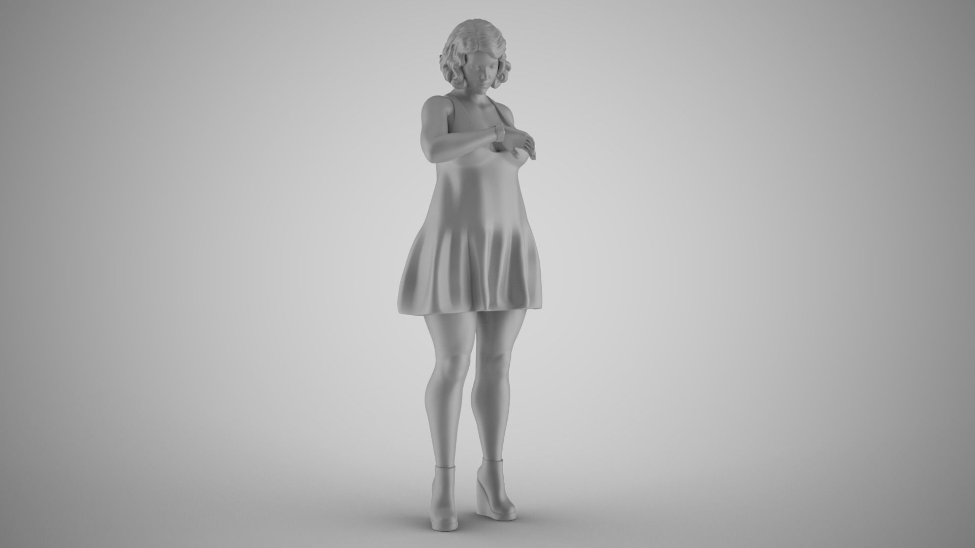 Waiting Woman 3D print model_1