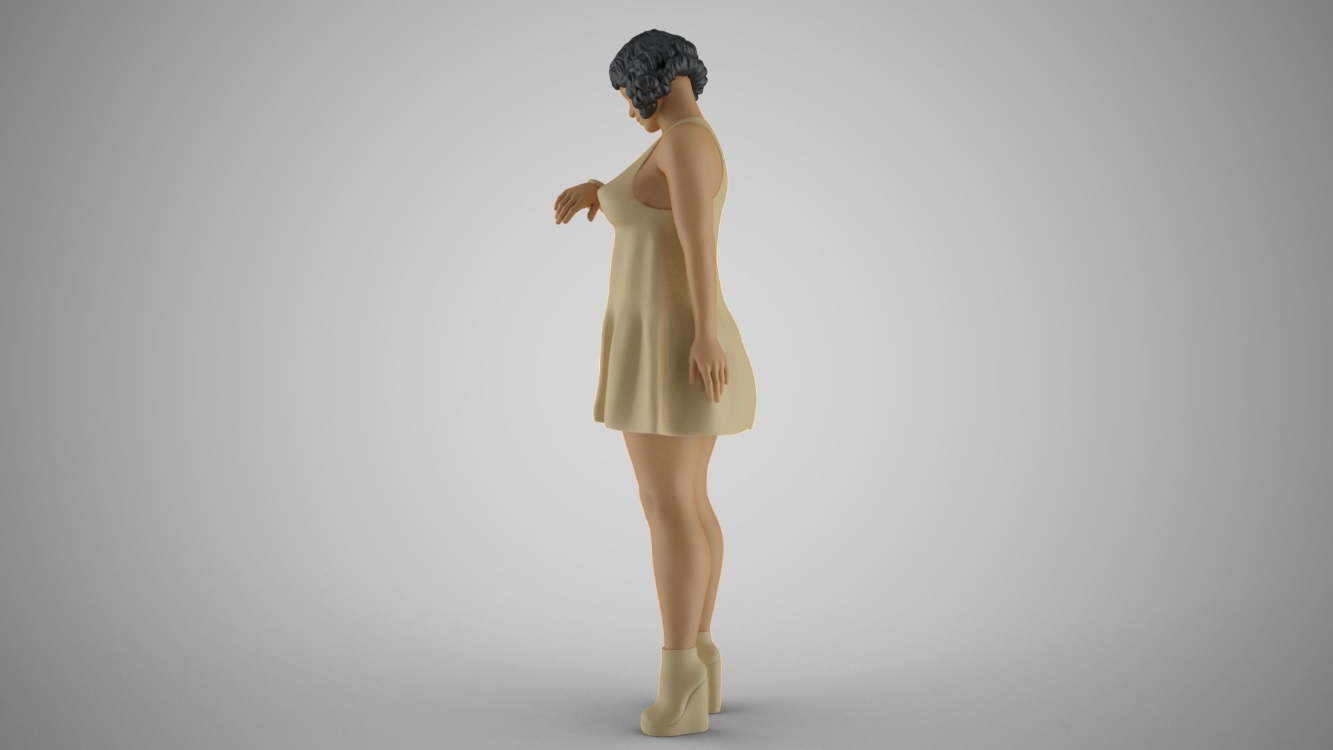 Waiting Woman 3D print model_7