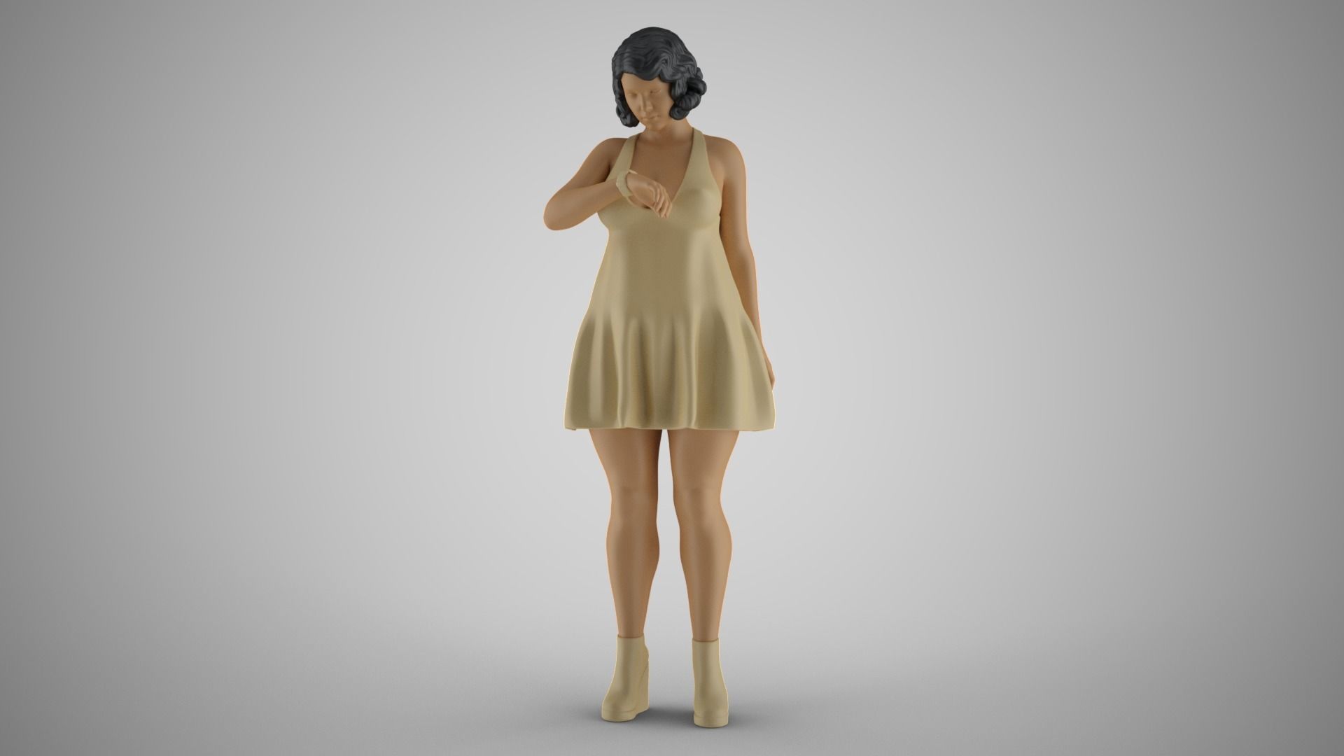 Waiting Woman 3D print model_8