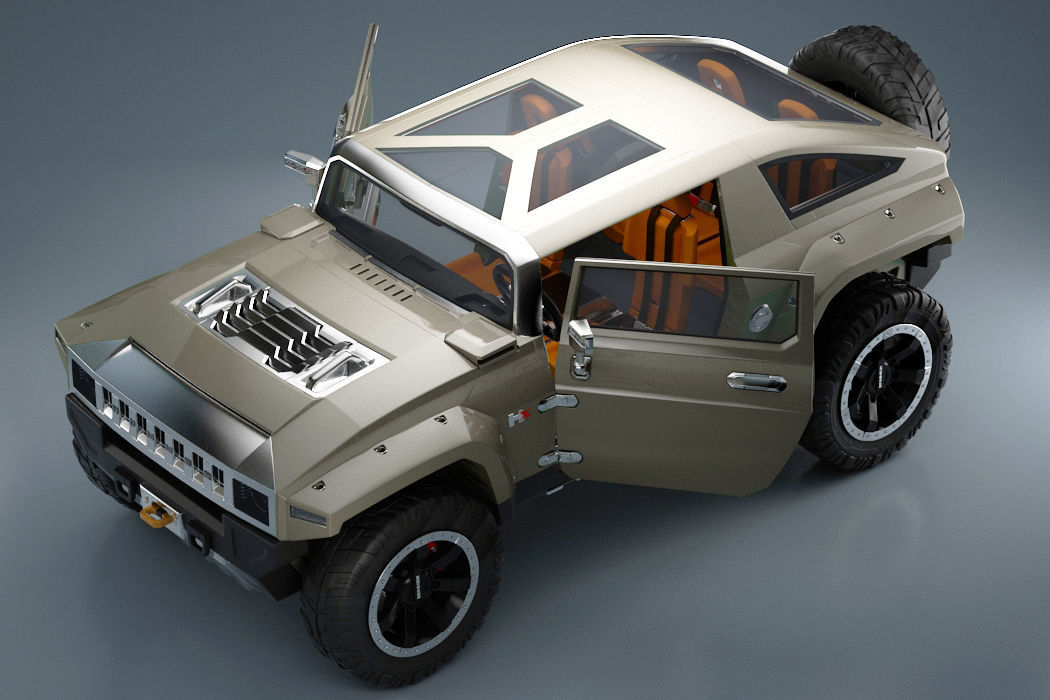 Car 4x4 Vehicle with openable Doors and detachable Roof 3D model_1