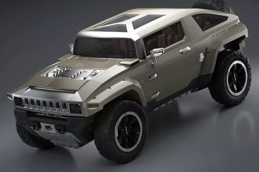 Car 4x4 Vehicle with openable Doors and detachable Roof 3D model_0
