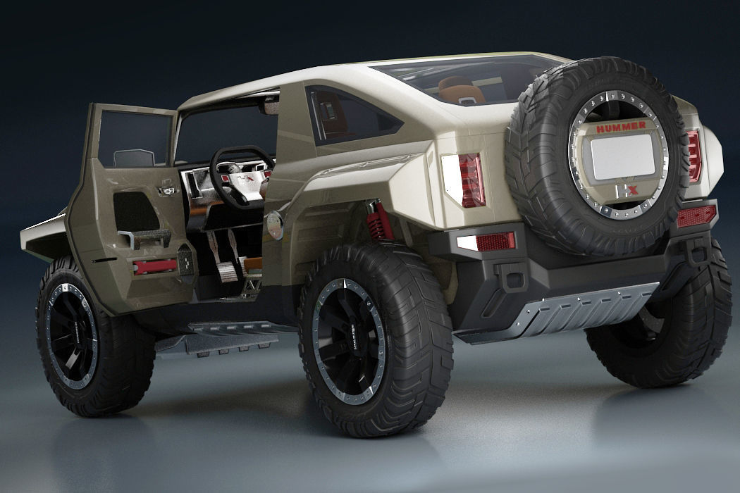 Car 4x4 Vehicle with openable Doors and detachable Roof 3D model_3
