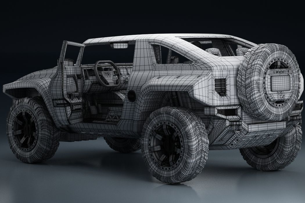 Car 4x4 Vehicle with openable Doors and detachable Roof 3D model_15