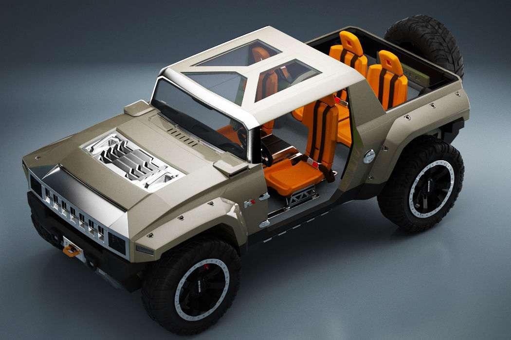 Car 4x4 Vehicle with openable Doors and detachable Roof 3D model_2
