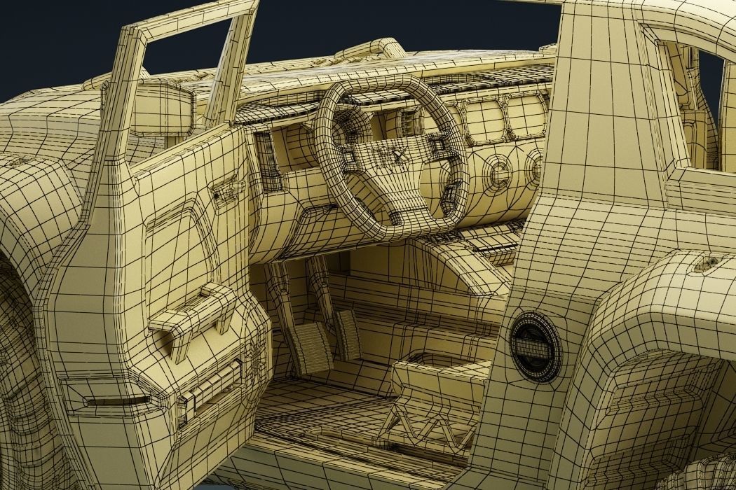 Car 4x4 Vehicle with openable Doors and detachable Roof 3D model_16