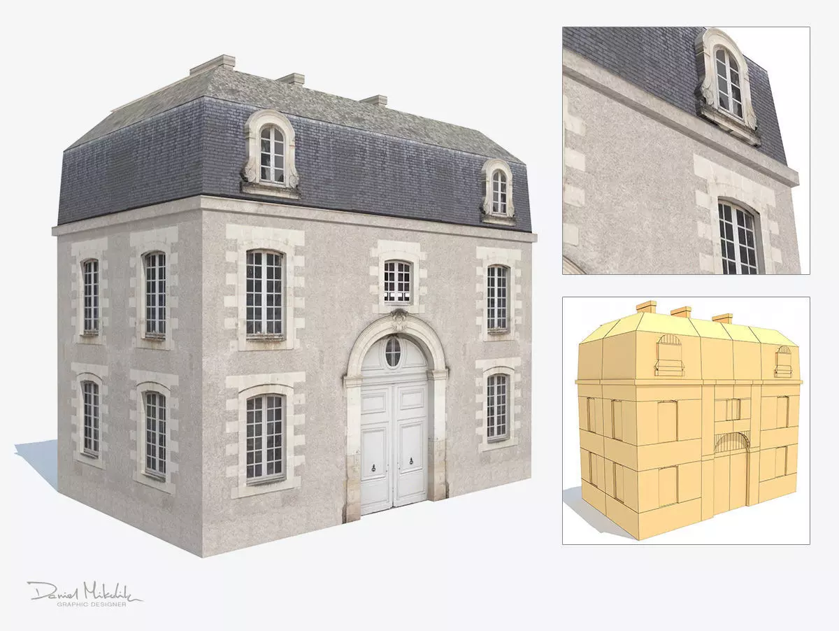 Apartment House 201 Low-poly 3D model_0