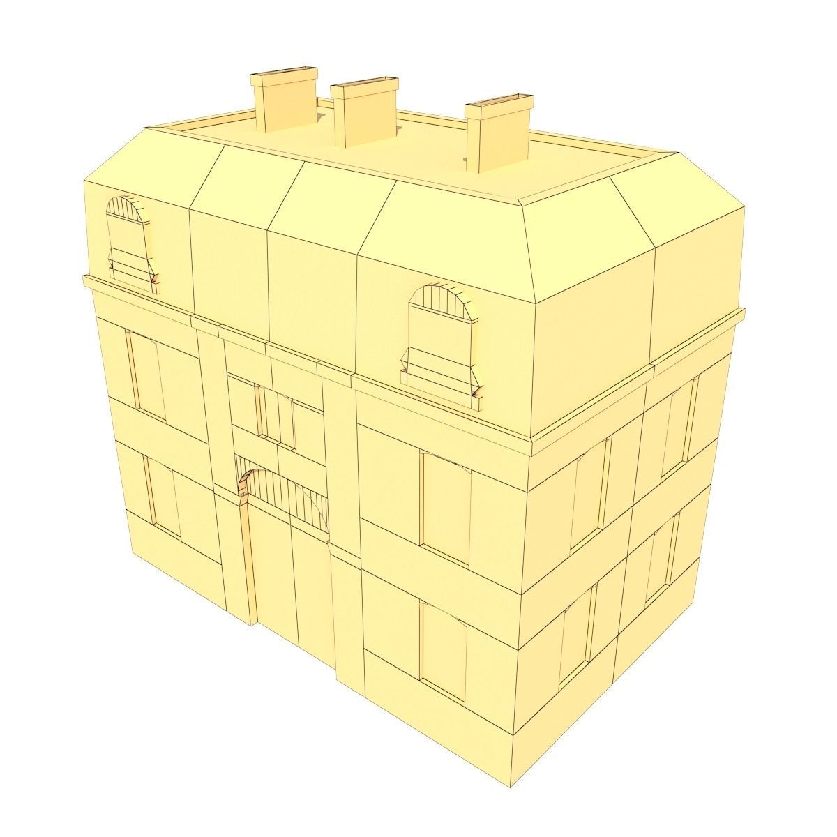 Apartment House 201 Low-poly 3D model_8